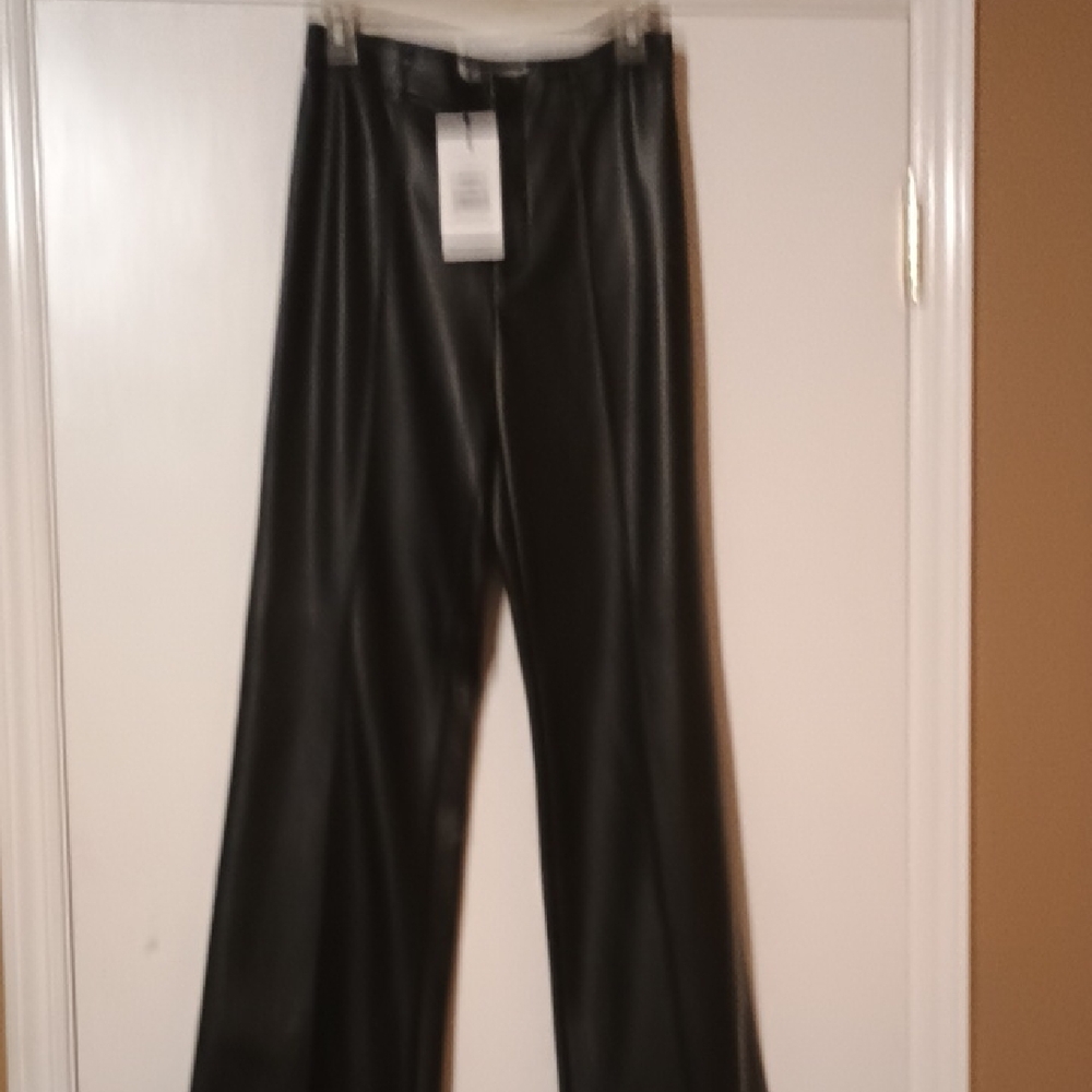 Black Faux Leather Pants